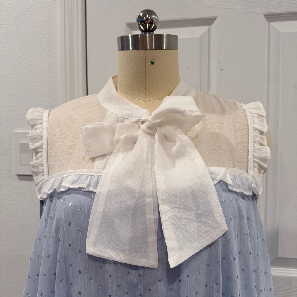 Sister Jane Light Blue and White Tent Dress - Picture 2 of 9